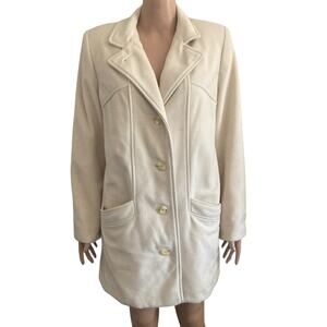 Vintage Kashmiracle By Wellington Coat Womens Medium Off White Double Breasted